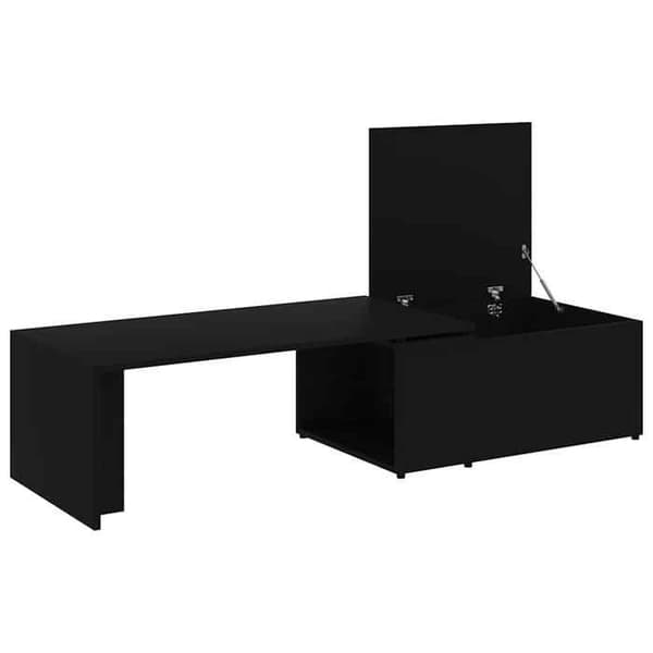 Maison Exclusive - Sort sofabord 150x50x35 cm Ingeniørtræ