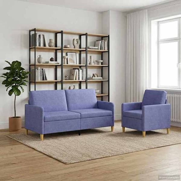 Maison Exclusive - Sofa med opbevaring 2 stk Blå denim Polyester
