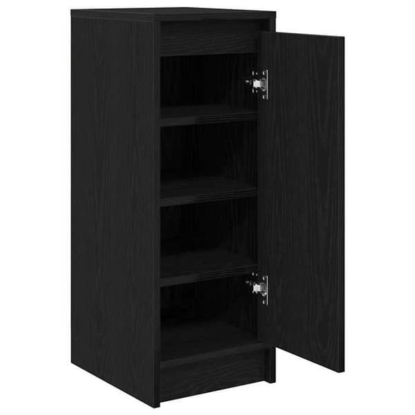 Maison Exclusive - Skoskab i sort eg 29,5x34x76 cm ingeniørtræ