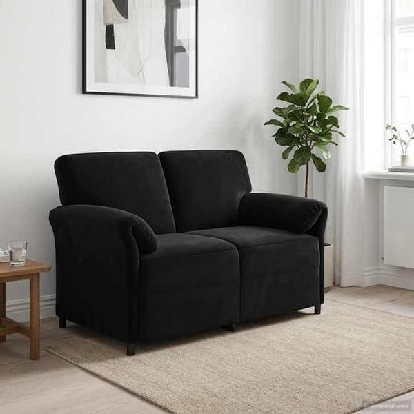 Maison Exclusive - Sofa 2 pladser Sort Velour