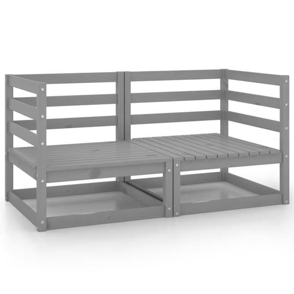 Havemøbel - Modulær - Massiv fyr - Grå - 70x70x67 cm grå