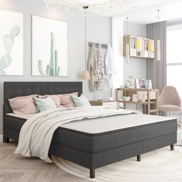 Maison Exclusive - Tummanharmaa tuftattu pääty 180x200 cm Mörkgrå