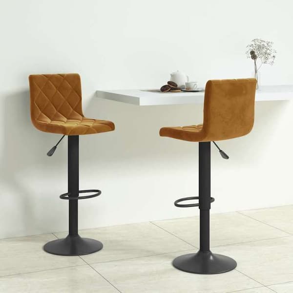 Maison Exclusive - Barstolar set om 2 brun sammet