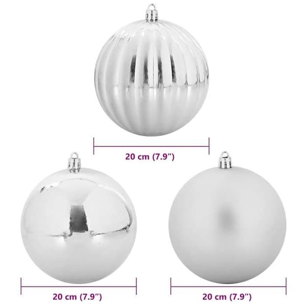 Maison Exclusive - Set med XXL Julkulor 4 st Silver Diam. 20 cm Silver