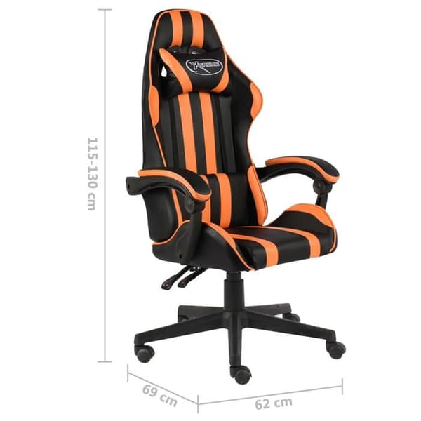 Maison Exclusive - Videospilstol i sort og orange kunstlæder svart och orange