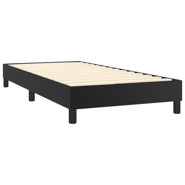Maison Exclusive - Sengebund med sorte lameller 90x200 cm i kunstlæder