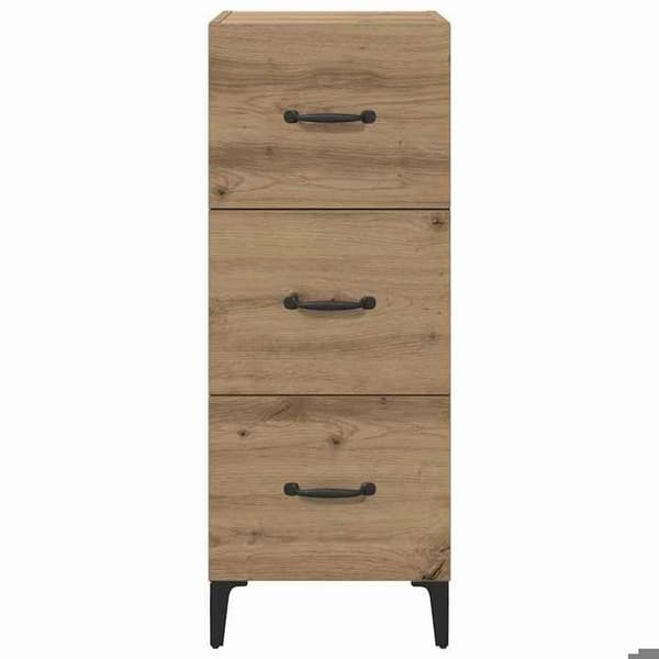 Maison Exclusive - Buffet i håndlavet egetræ 34,5 x 34 x 90 cm Ingeniørtræ
