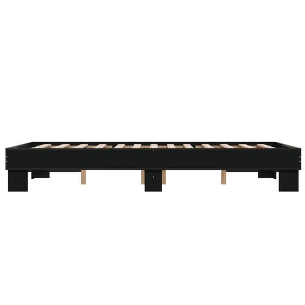 Sengestel - EKSKLUSIV HUS - 120x200 cm - Sort - Inkluderet lamelbund - Spånplade Svart