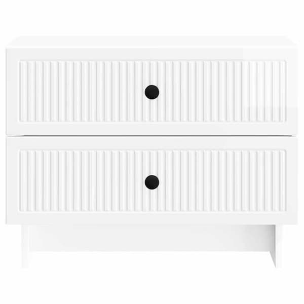 Maison Exclusive - Sängbord Vit glansig 62 x 34,5 x 47,5 cm