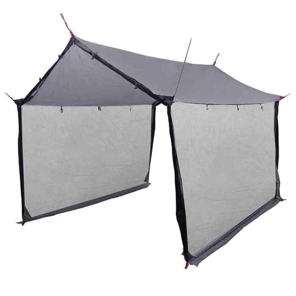 Maison Exclusive - Camping tarp med netvægge i grå og orange