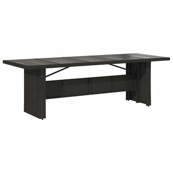 Ensemble bistro - EKSKLUSIVT HUS - 11 stk - Sort - Poly rattan - Vaskbare puder - Hærdet glas Svart