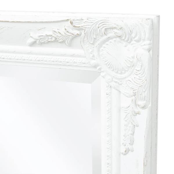 Maison Exclusive - Barockstil väggspegel 100x50 cm vit Matt vit