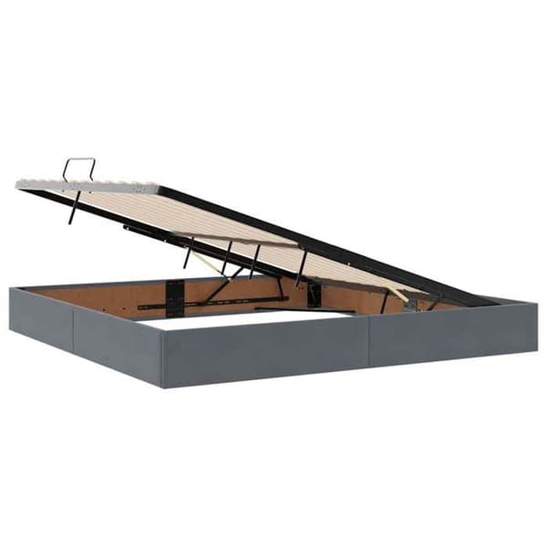 Maison Exclusive - Säng med förvaring och madrass Mörkgrå 200 x 200 cm Sammet Mörkgrå