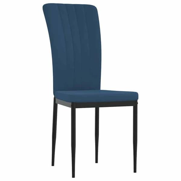 Maison Exclusive - Set med 4 matstolar, blå sammet Blå (sammet)
