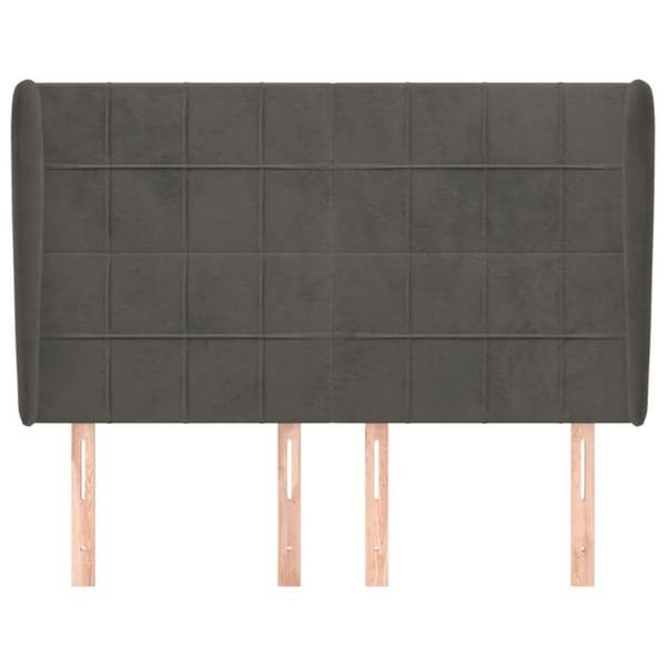 Maison Exclusive - Päätylevy korvilla Tummanharmaa 147x23x118/128 cm Sametti