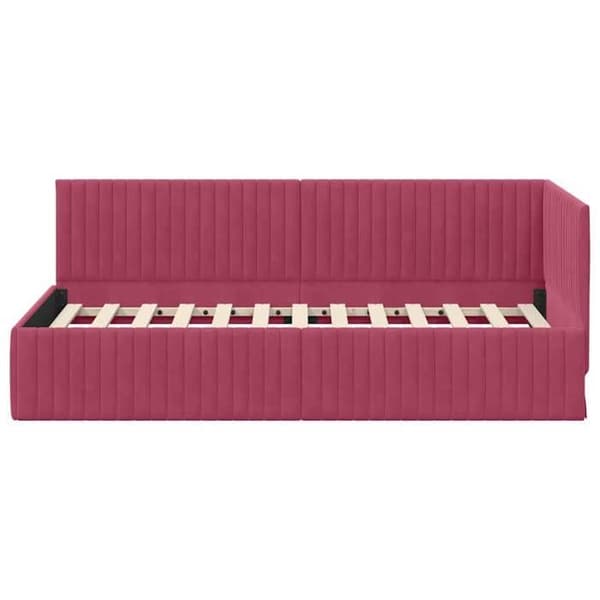 Maison Exclusive - Hörnsängram Bordeaux 90 x 200 cm Sammet Bordeaux