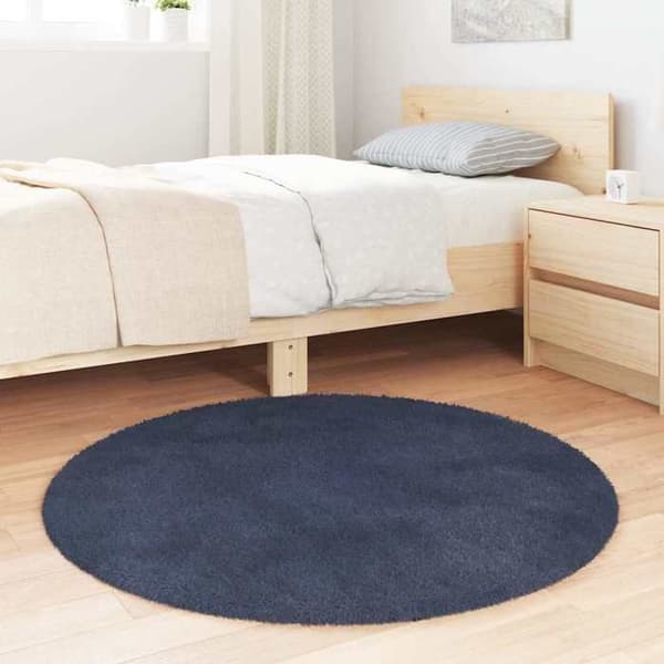 Tæppe shaggy - MAISON EXCLUSIVE - NAVARRA - marineblå - 100x100 cm - skridsikkert polyester marinblå