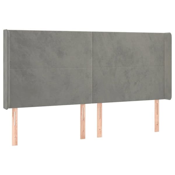 Maison Exclusive - Pääty, jossa korvat, Vaaleanharmaa 203x16x118/128 cm Sametti ljusgrått
