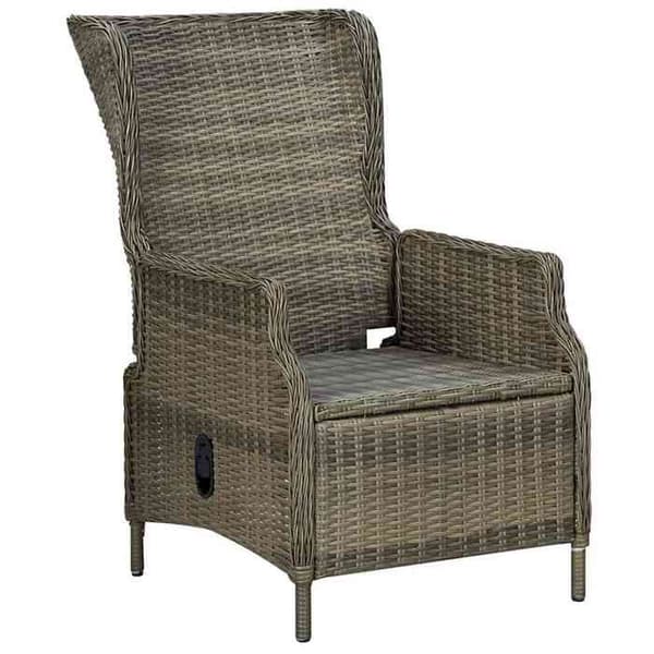 Maison Exclusive - Fällbar trädgårdsstol med kuddar, flätad resin, brun