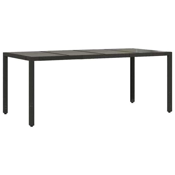 Maison Exclusive - 7 pc have spisebordssæt i sort polyrotin Svart