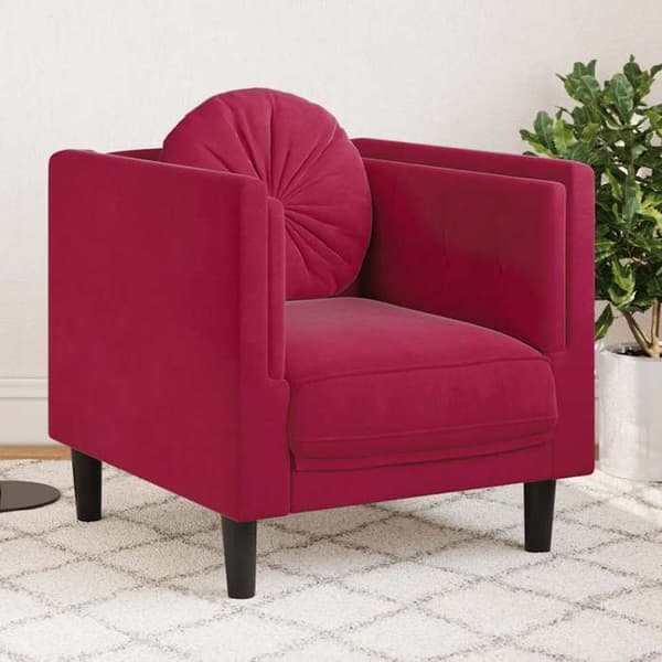 Maison Exclusive - Stol med bordeaux rød velourpude