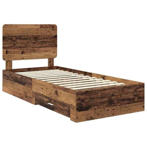 Maison Exclusive - Sängram i gammalt trä 90 x 200 cm Ingenjörsträ