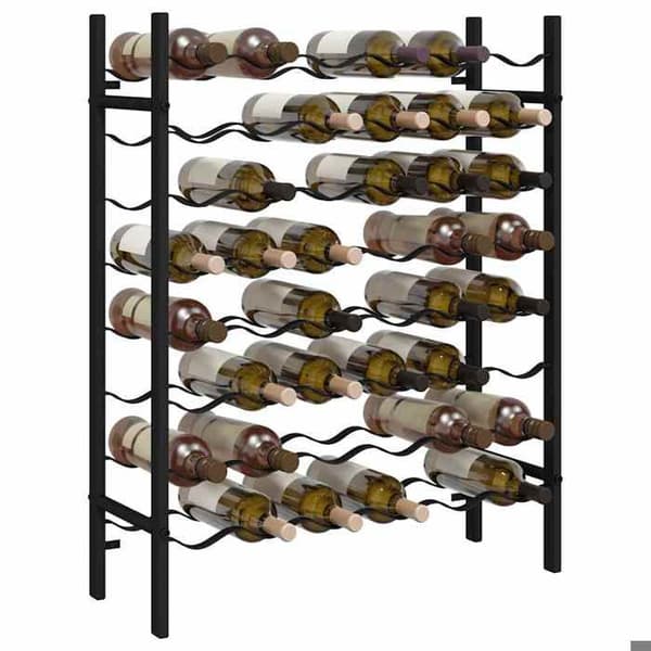 Maison Exclusive - Flaskeholder til 48 flasker Sort Metal Svart
