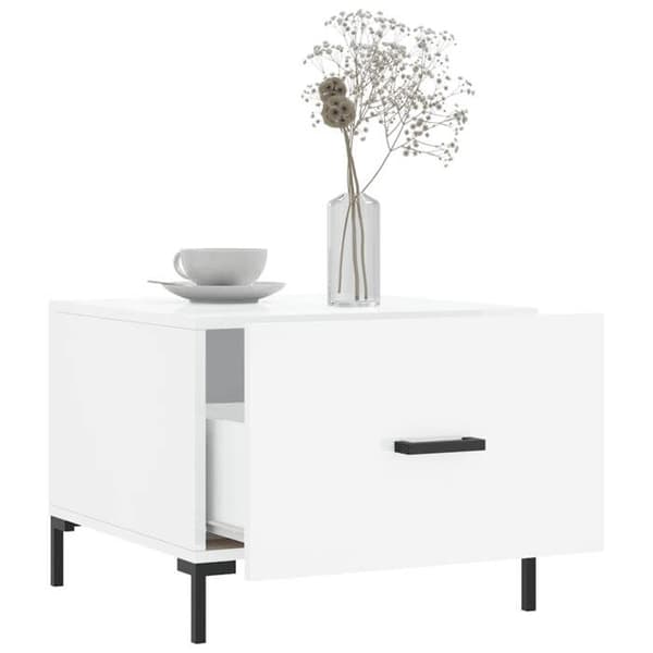 Maison Exclusive - 2 st soffbord vit glansig 50x50x40cm ingenjörsträ