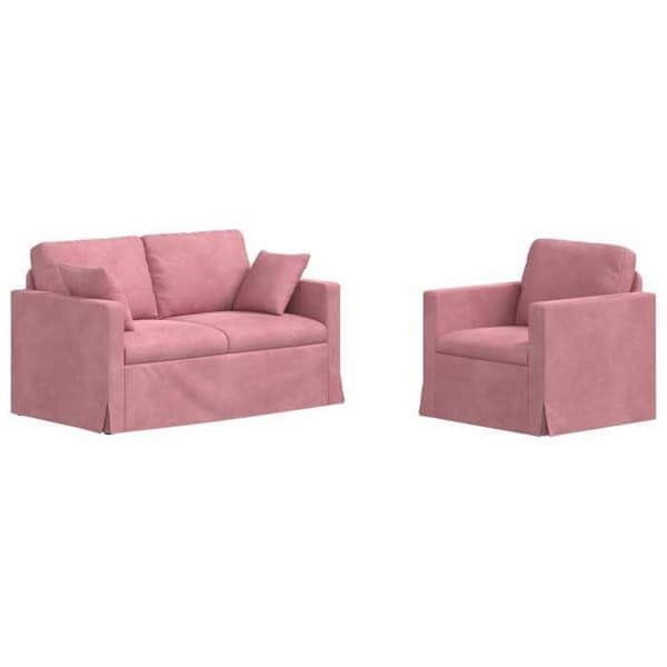 Maison Exclusive - Set av Soffor 2 st Rosa Sammet
