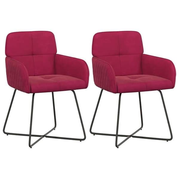 Maison Exclusive - Matstolar 2 st Sammet Bordeaux