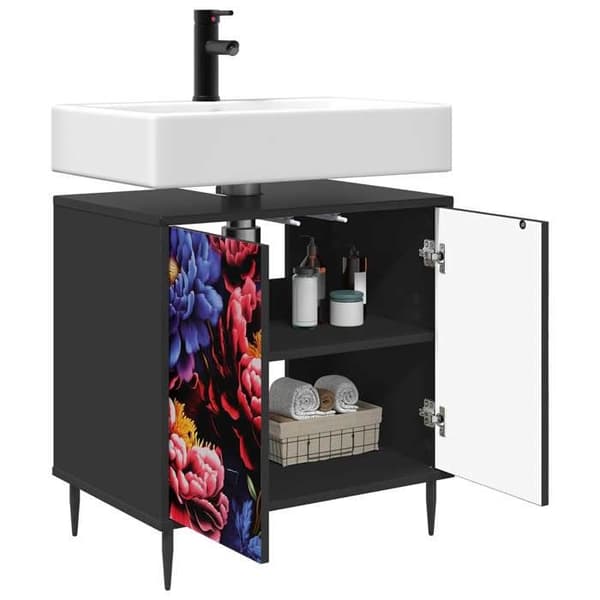Maison Exclusive - Badeværelsesskab KIEL Sort eg 60 x 40 x 61 cm