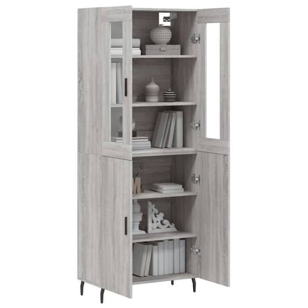 Maison Exclusive - Buffé hög Sonoma grå 69,5x34x180 cm Ingenjörsträ