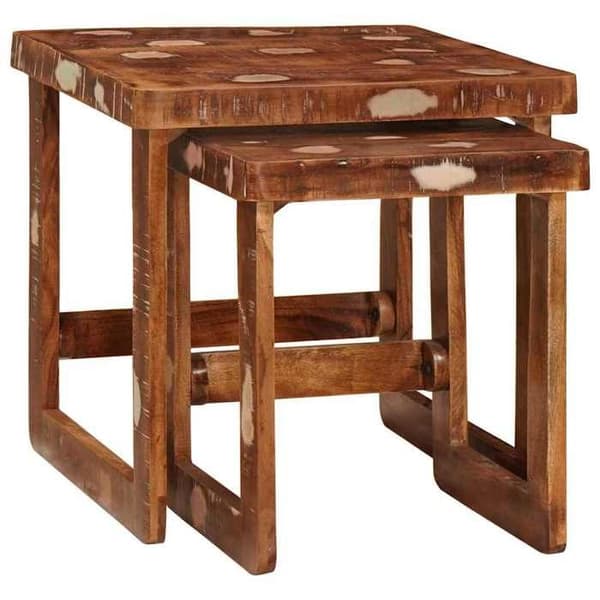 Maison Exclusive - 2 st Nestingbord Brun 46 x 46 x 45 cm Återvunnet Trä Solid
