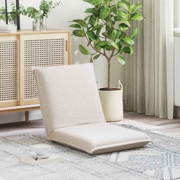 Maison Exclusive - Justerbar gulvstol Creme Uldstof