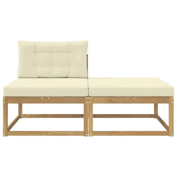 Maison Exclusive - 2-delad Utomhus Pouf i Polyester Vit