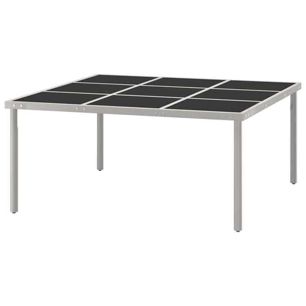 Maison Exclusive - Trädgårds matbord 170x170x74,5cm Glas och stål Ej specificerat