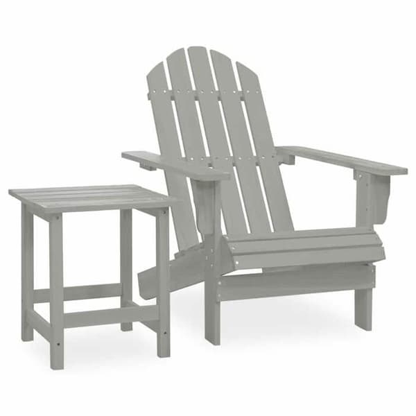 Maison Exclusive - Adirondack-puutarhatuoli, jossa on harmaa kuusipöytä