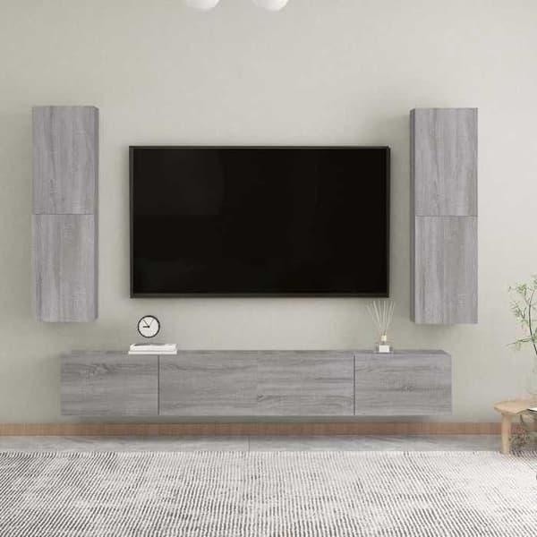 Maison Exclusive - Væghængt TV-møbel Sonoma grå 30,5x30x110 cm Sonoma grå
