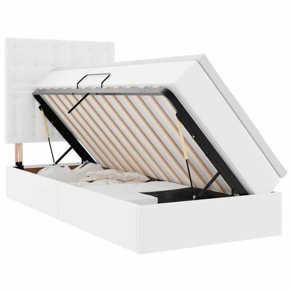 Maison Exclusive - Säng med LED-band Vit 90 x 190 cm Konstläder ren vit