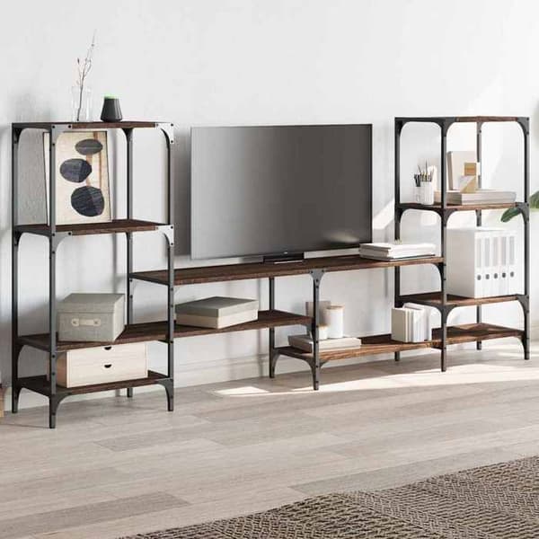 Maison Exclusive - TV-møbel i brunt egetræ 206,5x28,5x95 cm i ingeniørtræ