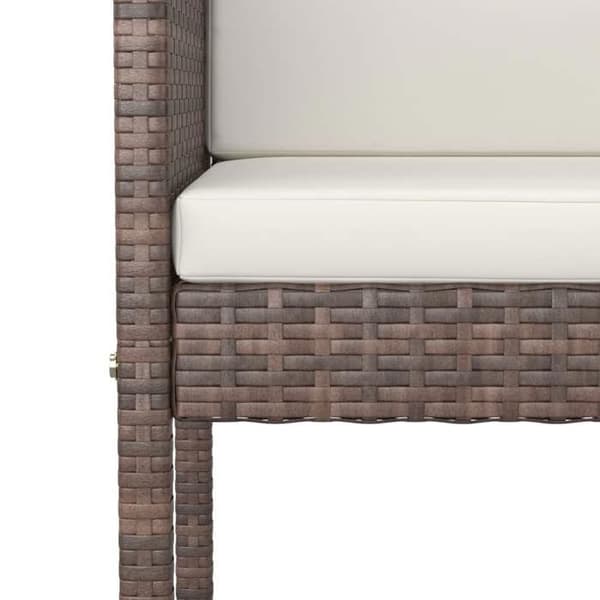Maison Exclusive - Trädgårdsbarset 5 delar med kuddar, flätad resin, brun