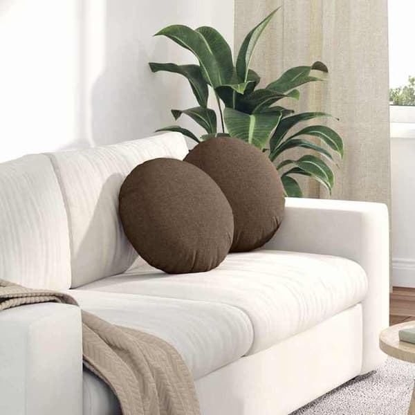 Sittkudde - EXKLUSIVT HEM - Paket 2 - Rund Ø40 x 13 cm - Brun - Avtagbart överdrag brun