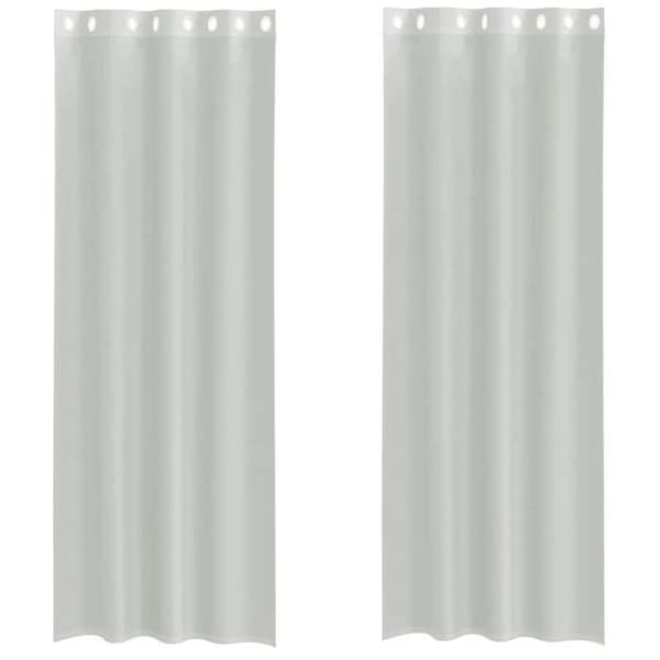 Verho - MAISON EXCLUSIVE - 140x300 cm (2 kpl) - Vaaleanharmaa - Renkaat - 100% polyesteri ljusgrått