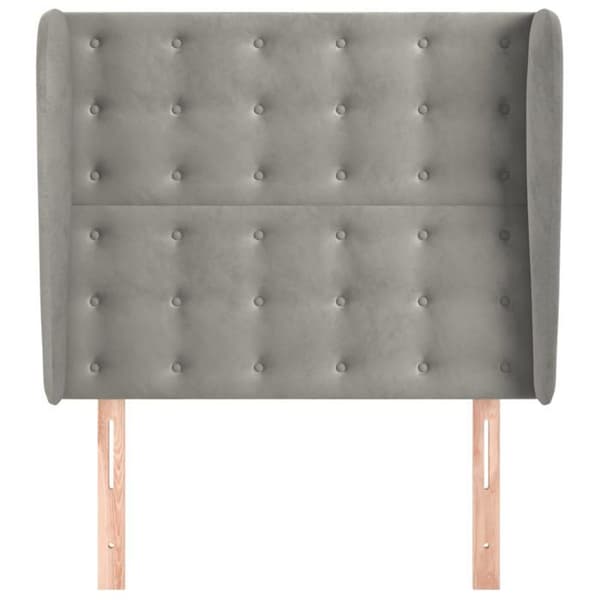 Maison Exclusive - Pääty, jossa korvat, Vaaleanharmaa 103x23x118/128 cm Sametti Ljusgrått