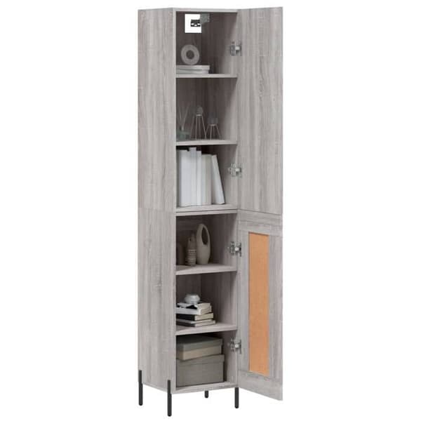Maison Exclusive - Buffé hög Sonoma grå 34,5x34x180 cm Ingenjörsträ Sonoma grå