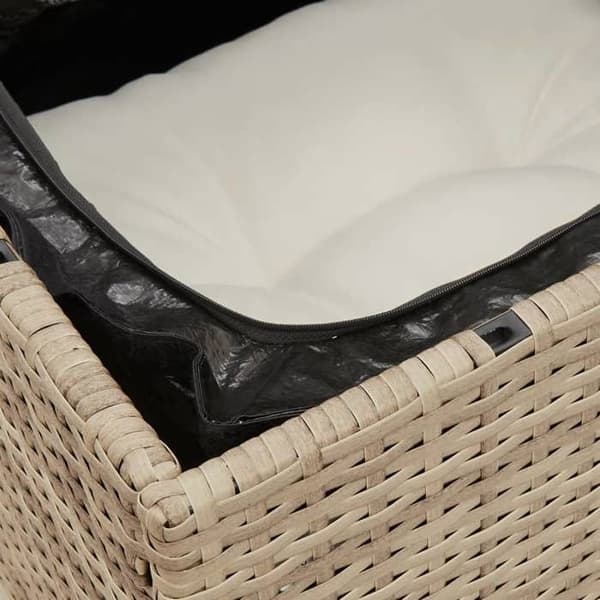 Maison Exclusive - Trädgårdsmöbler med kuddar 14 delar beige flätad resin