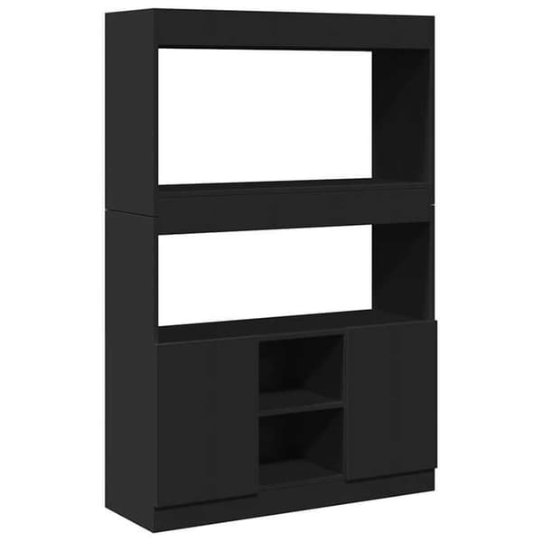 Maison Exclusive - Sort høj buffet 92x33x140 cm i ingeniørtræ Svart