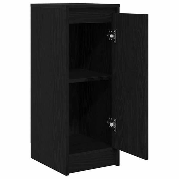 Maison Exclusive - Buffet i sort egetræ 29,5x34x76 cm ingeniørtræ