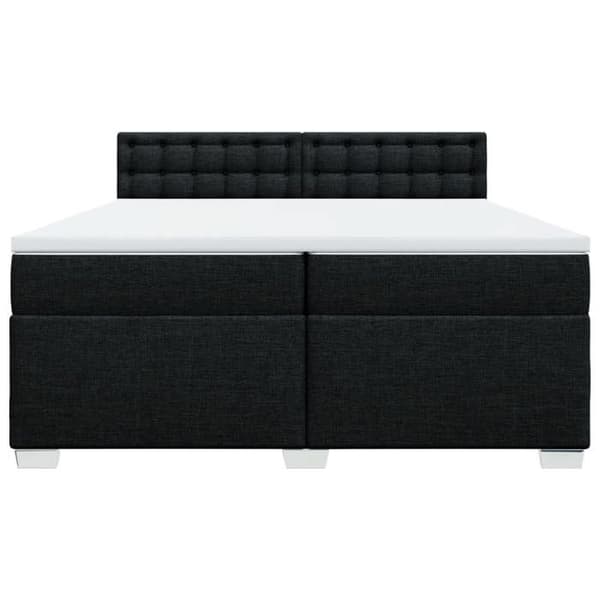 Maison Exclusive - Sengebund med lameller og madras sort 200x200 cm stof