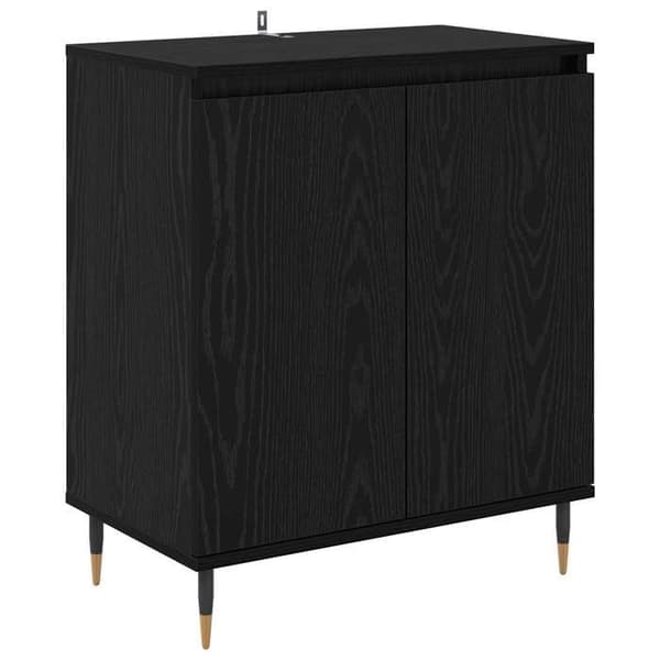 Maison Exclusive - Buffet Sort egetræ 60 x 35 x 70 cm Ingeniørtræ svart ek